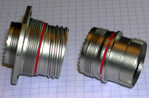 Marking of rings for maximum penetration indicator on electrical connectors.
