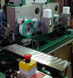 Printer for coating of blades