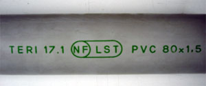 Technical marking on plastic and elastomer tubes.